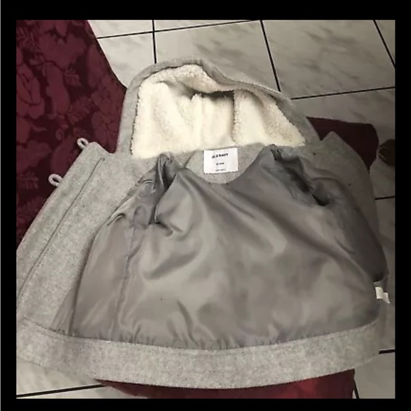 Old Navy Toddler Hooded Winter Coat jacket 18-24 months Zip Button Front Gray - Picture 9 of 10